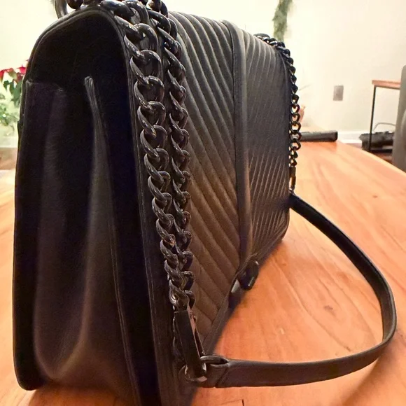 Rebecca Minkoff Chevron Quilted Jumbo Love Crossbody – Black “NWT - minor wear” - Picture 7 of 15